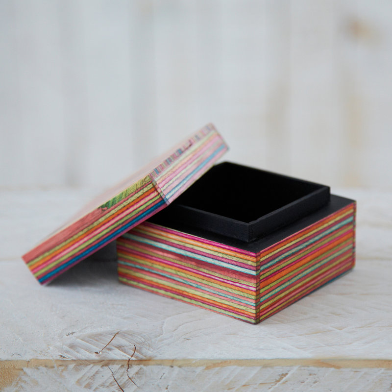 Multicoloured Papri Wood Trinket Box