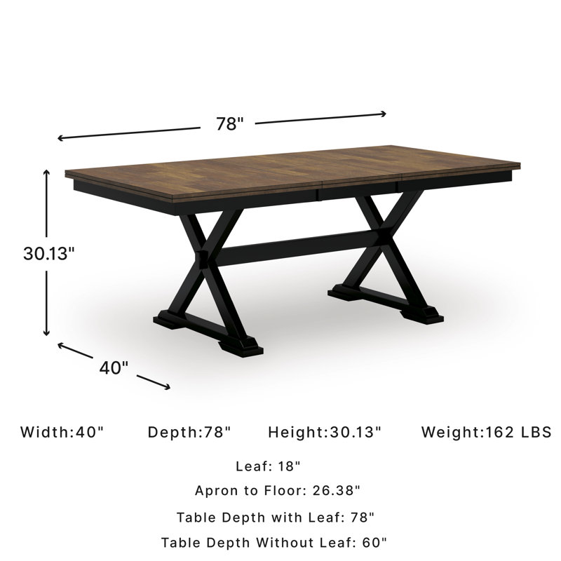 Jancey Extendable Solid Wood Base Dining Table
