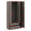 Mirror 3 Doors Closet Wardrobe With 2 Drawers And Top Cabinet-876665337