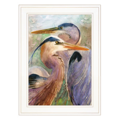 "Blue Heron Duet" by Stellar Design Studio, Ready to Hang Framed Print
