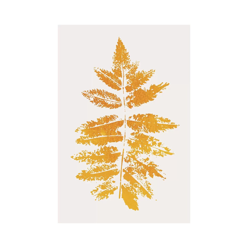 Oak Leaf Print - Yellow by Kubistika - Wrapped Canvas Print, 101.6 cm H x 66.04 cm W x 1.91 cm D