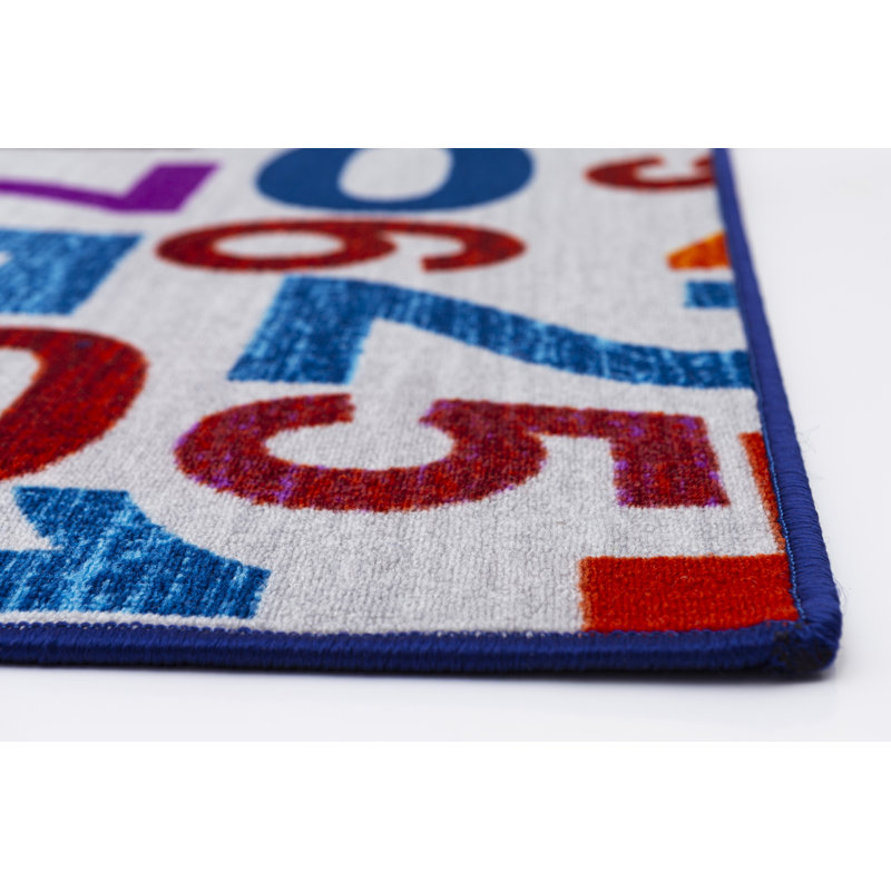 Tapis bleu éducatif Swallow, Rectangle 5 pi 1 po x 7 pi