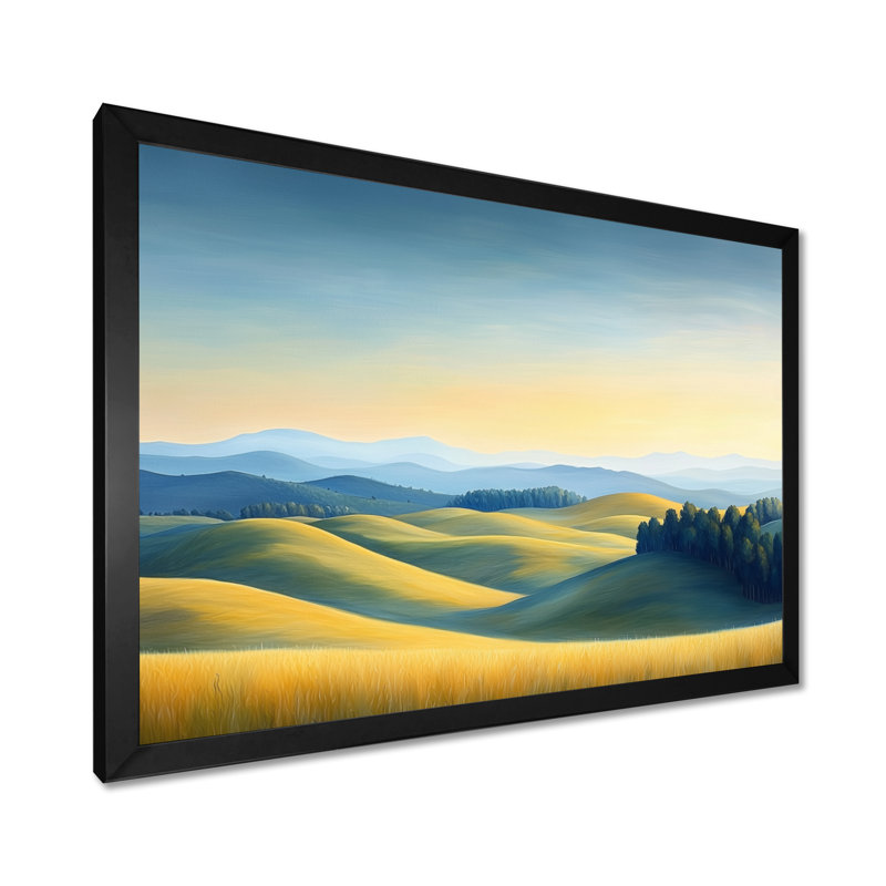Art mural de campagne pour le salon, H 12 po x l 20 po, Picture Framed, Noir