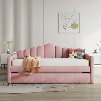 Twin Size Upholstered Daybed With Trundle
