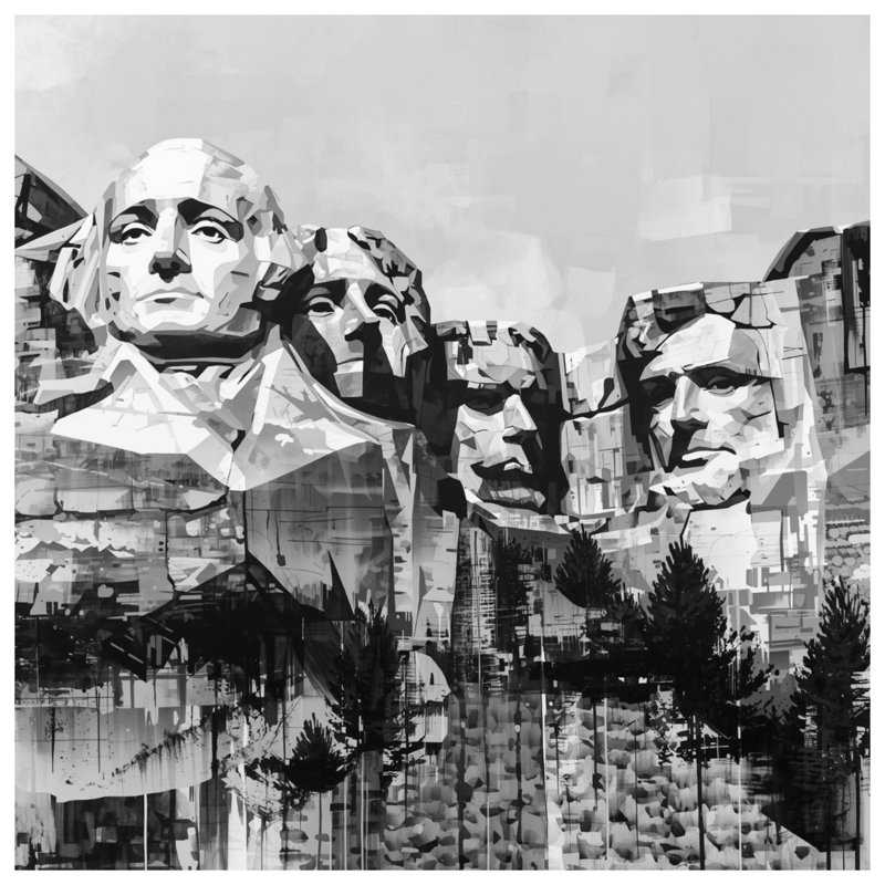 Tapis de bain Mount Rushmore Illustration, L 24 po x L 17 po