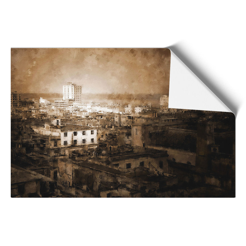 Cuba Skyline Painting - Frameless Print, 42cm H x 59cm W x 0.1cm D