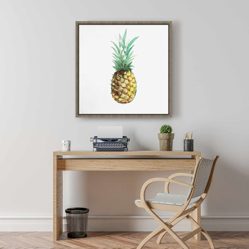 Toile ananas aquarelle | Art mural brun