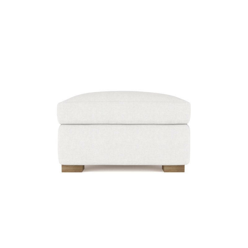 Repose-pieds Horatio, Lin Box Weave blanc, Patiné