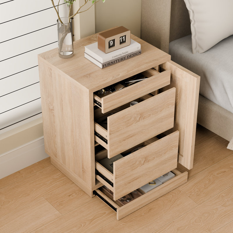 Lockable Smart Nightstand With Gun Cabinet