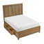 Lit plateforme au fini brun clair avec 4 tiroirs de rangement sur les rails latéraux et meubles de chambre à coucher modernes 1pc-1313336255