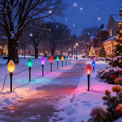 Guirlande de 23 lumières DEL C9 de 23 pi - Sentier extérieur et lumières suspendues des Fêtes