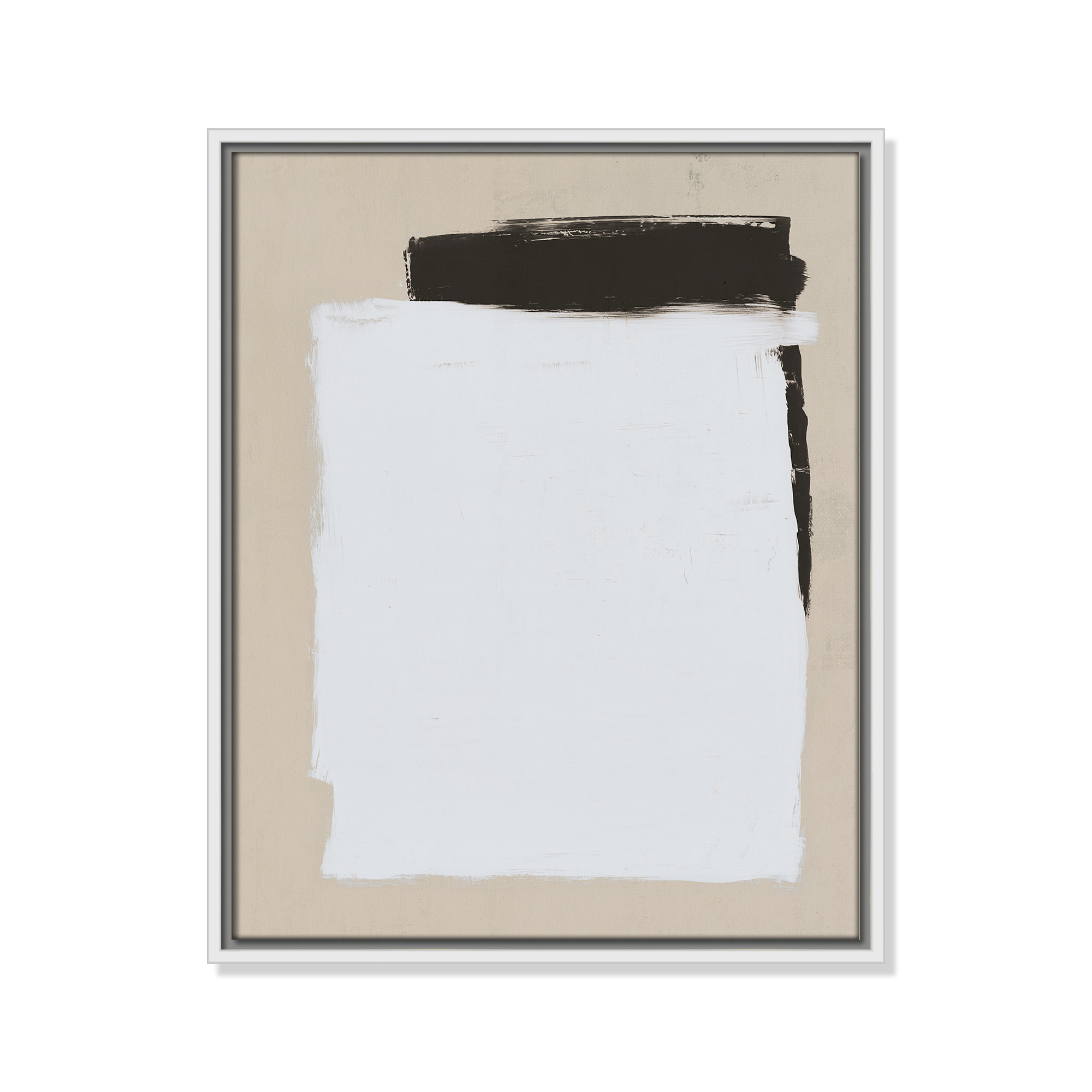 Two Mirrors, Framed Canvas, 21.5" H x 17.5" W, White