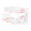 Lit superposé simple au-dessus d'un lit double en bois avec tablettes-2007670149
