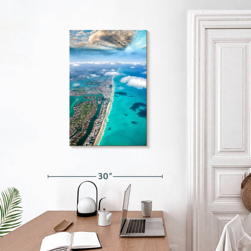 Aime Aerial View Miami Beach, 30" H x 20" W