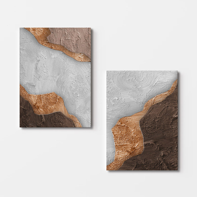 Peinture décorative sur toile (2 pièces), H 19,7 po x l 27,6 po