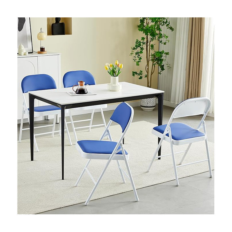 Crume Folding Chair (set of 4), Blue