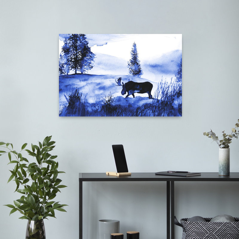 A Winter Moose Landscape, H 16 po x l 24 po