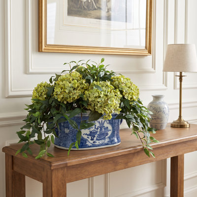 Nadeau Hydrangea Centerpiece in Decorative Pot