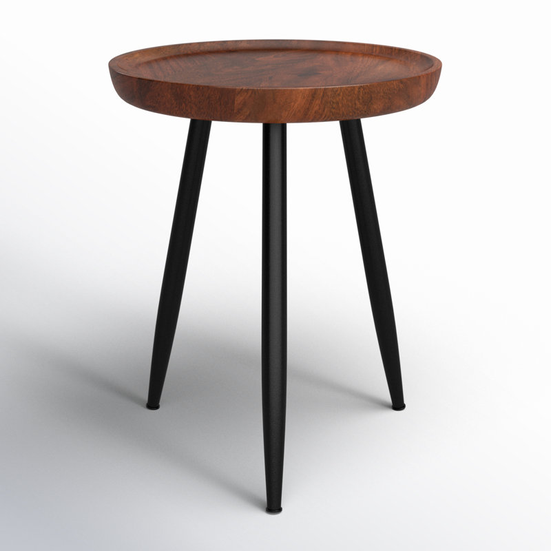 Castiglia 18" Solid Wood Tray Top End Table, Walnut
