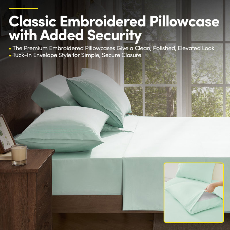 Ensemble de draps luxueux en microfibre 1800, Menthe, Très grand séparé