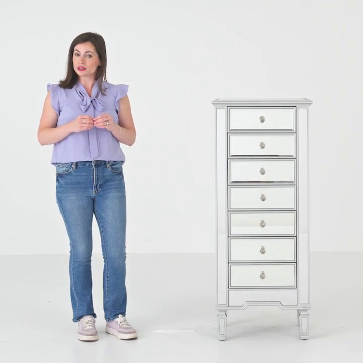 Willa Arlo Interiors Latasha 20" W 7-Drawer Dresser with Metal Glides and Solid and Manufactured Wood Frame & Reviews | Wayfair Willa Arlo Interiors Latasha 20" W 7-Drawer Dresser with Metal Glides and Solid and Manufactured Wood Frame & Reviews | Wayfair
