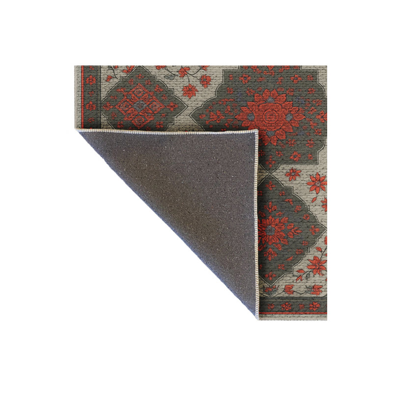 Tapis gris tissé traditionnel Mosso, 3'3" x 6'7"