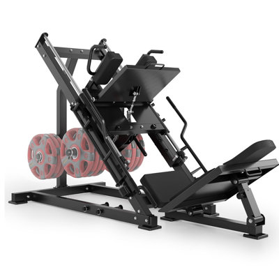 Adjustable 2-in-1 Leg Press & Hack Squat Machine for Home Gym, Heavy-Duty Steel with Safety Guards & Cushioned Support for Lower Body Workout