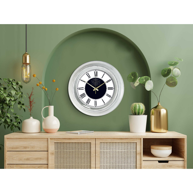 Pitkin Wall Clock, White/Black