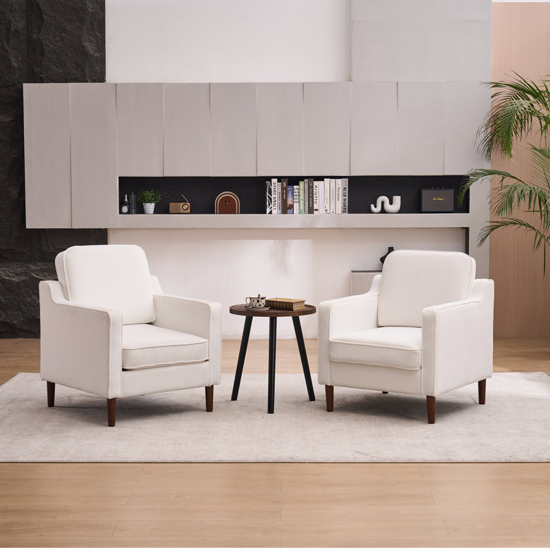 Fauteuil Greydy Irving, Velours ivoire