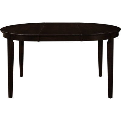 Table de salle à manger avec rallonge, cappuccino, bois franc asiatique, ovale, table ovale à structure stable, finition cappuccino, rallonge de rallonge, pour 6 convives