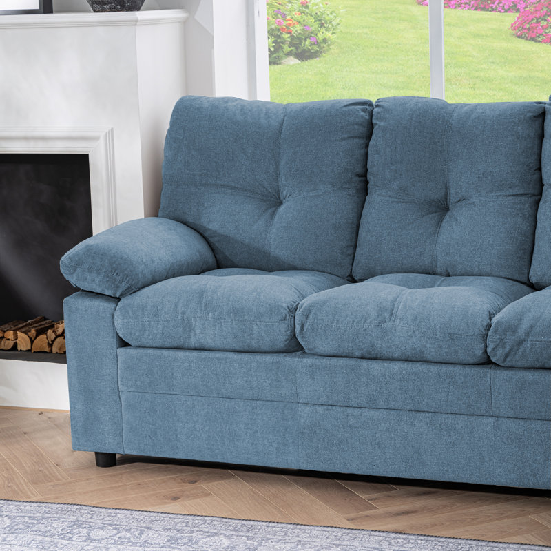 Canapé 75,59 "en chenille moderne - Canapé rembourré pour un salon confortable, Bleu