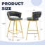 Tabouret de bar pivotant gris foncé moderne avec pieds en métal doré et siège en lin de coton respirant-1052493400