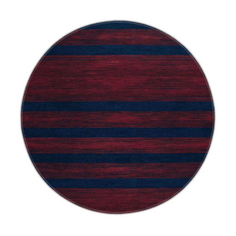HorizontalStripes Red Indoor and Outdoor Area Rug, Rectangle 3' x 5'