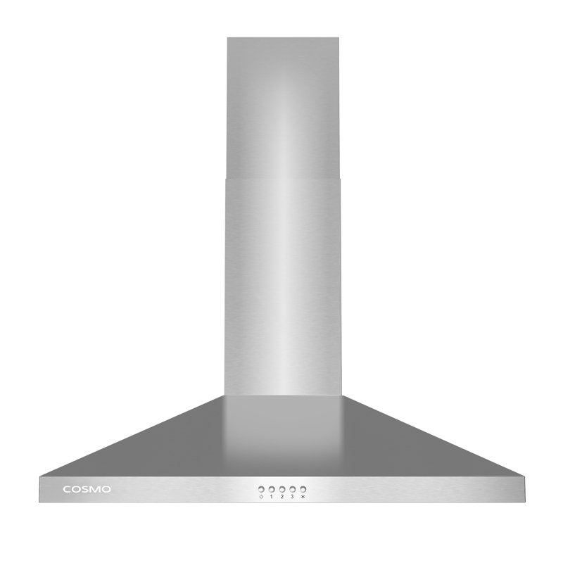 Cosmo 30 in. Nebula Collection 250 CFM Ducted Wall Mount Range Hood, Button Control, LED Lights, Mesh Filters, Stainless Steel
