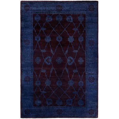 Overdyed One-of-a-Kind 6' 1" X 9' 2" Hand Knotted Area Rug