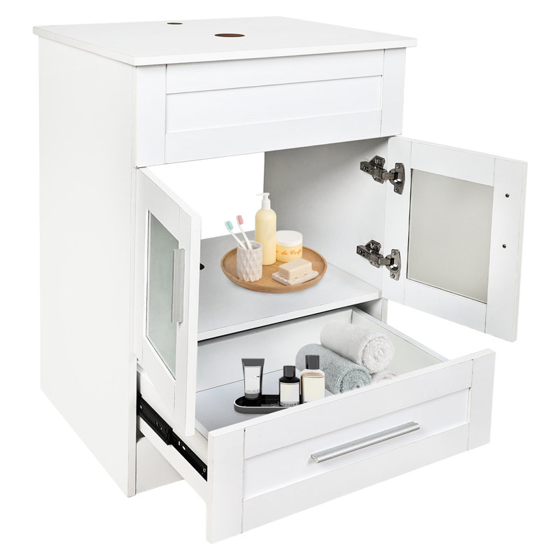 Byford 24 " W Freestanding Standard Free Standing 1 Single With Top with Mirror