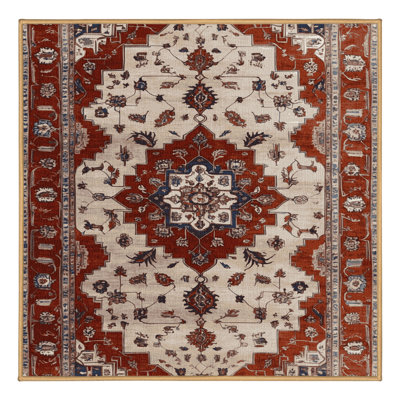 Machine Washable Persian Brown Area Rug