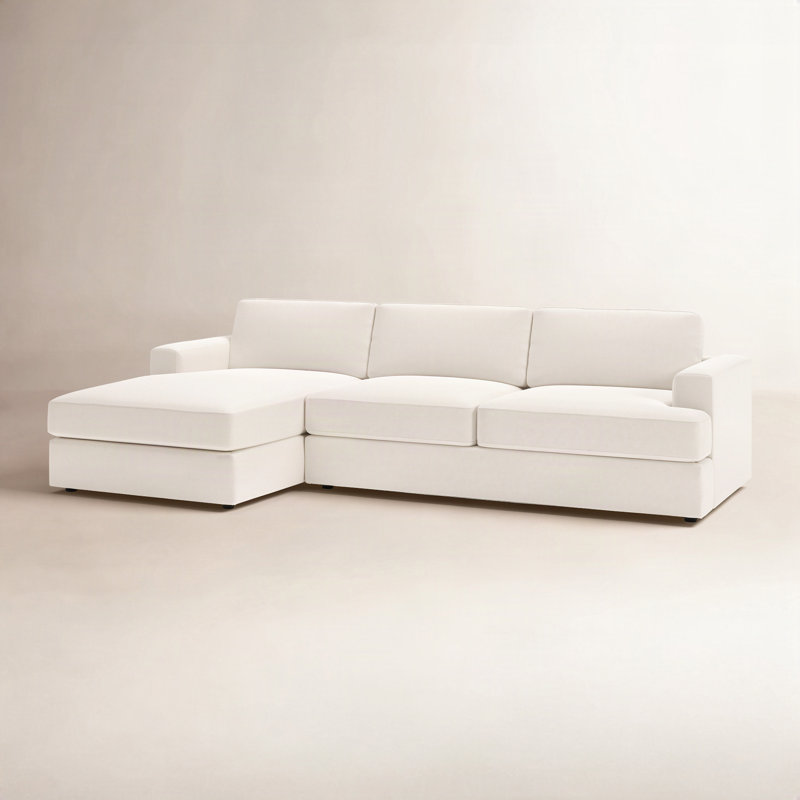 Cayden 2-Piece Upholstered Sectional, Lena Off White Performance Linen Blend, Left Hand Facing