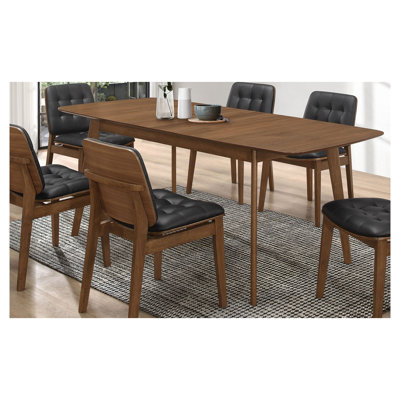 Table de salle à manger Carson Carrington en noyer naturel avec rallonges - Table de cuisine rectangulaire moderne du milieu du siècle avec pieds en épingle à cheveux, 6 couverts