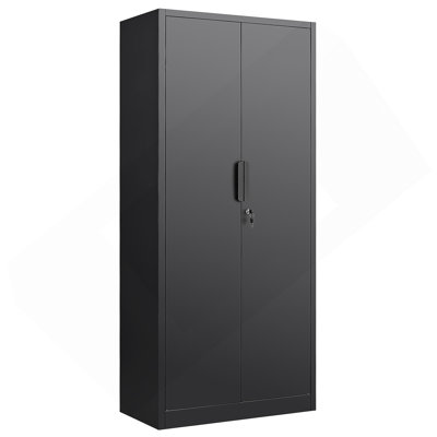 Storage Cabinet, 2-Door File Cabinet With Lock, 4 Adjustable Shelves For Office, Home