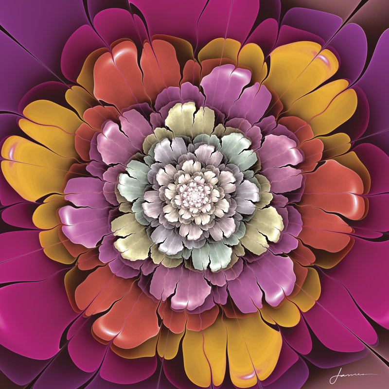 Fractal Blooms II by James Burghardt - Wrapped Canvas Print, 30cm H x 30cm W