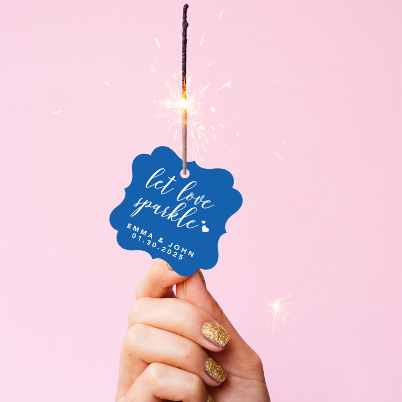 Cadre personnalisé sur mesure Let Love Sparkle, Bleu royal