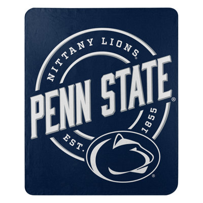 Northwest Ncaa Penn State Fleece Throw Blanket, College Sports Fan Decor, 50x60 Inches In White;navy