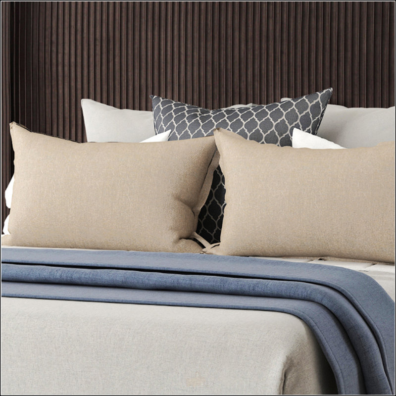 Grand lit tapissier, Grand lit, Brun foncé