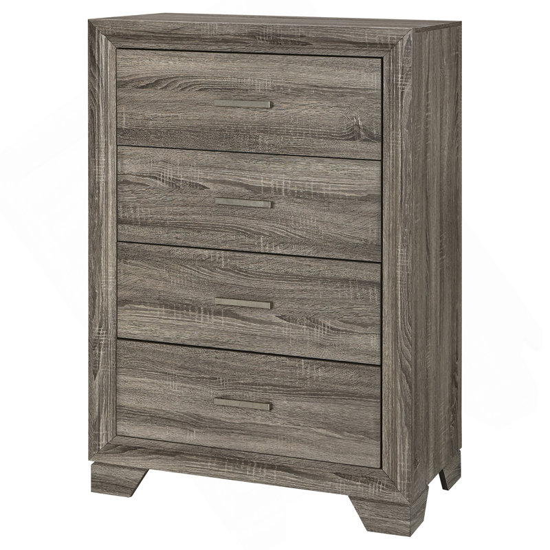 Funston Brown Oak 4-Drawer Chest Of Drawers