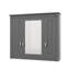 Armoire de salle de bain murale avec miroir, armoire à pharmacie avec 4 tablettes personnalisables, rangement au-dessus de la toilette