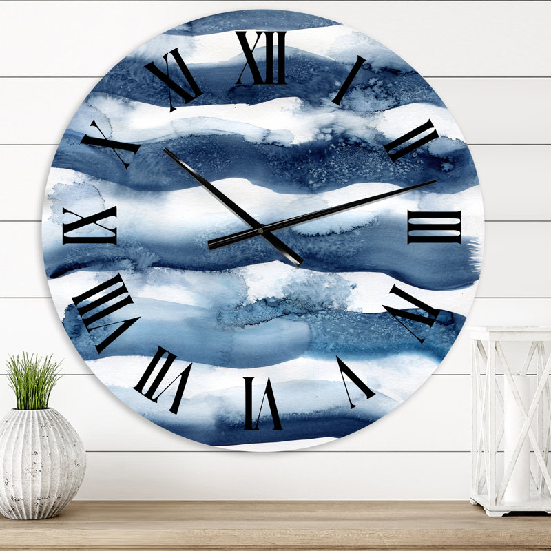 Abstrait bleu classique abstrait - horloge murale moderne, Petit