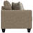 Tan Upholstered Loveseat with 4 Throw Pillows