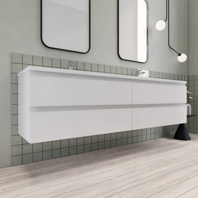 Alfret Ivy Bronx 84" Double Sink Bathroom Vanity Set