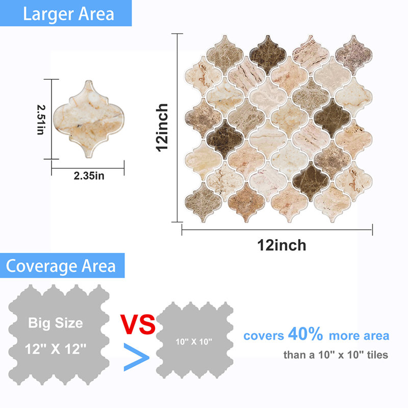 12" x 12" Vinyl Peel & Stick Mosaic Tile